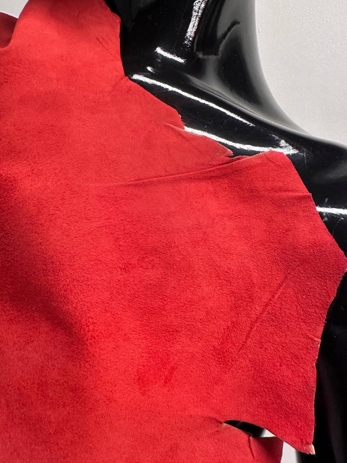 Red Suede Lambskin Deadstock Designer - L'Etoffe Fabrics LLC