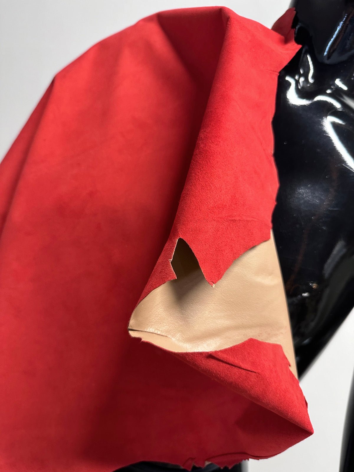 Red Suede Lambskin Deadstock Designer - L'Etoffe Fabrics LLC