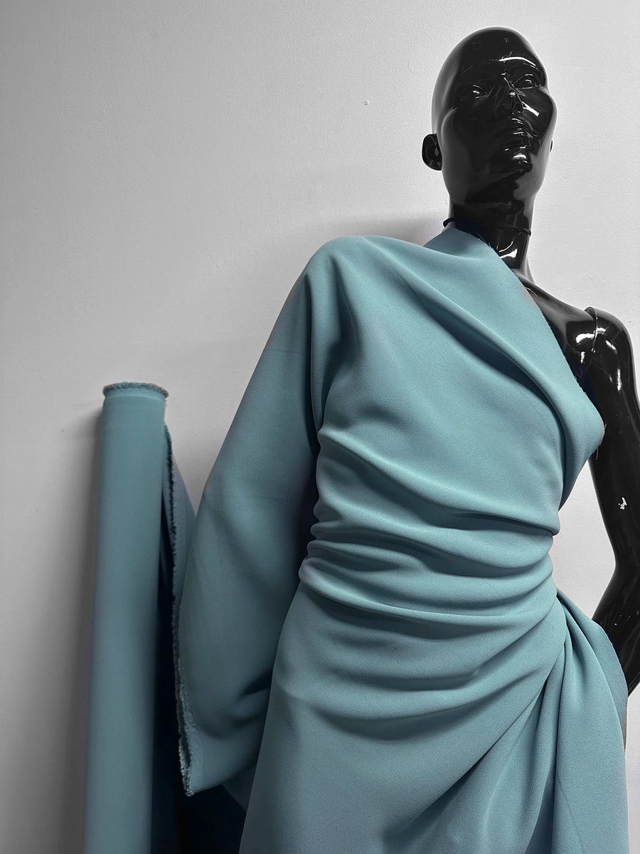 Restock Italian Double Viscose Crepe Vintage Sage - L'Etoffe Fabrics LLC