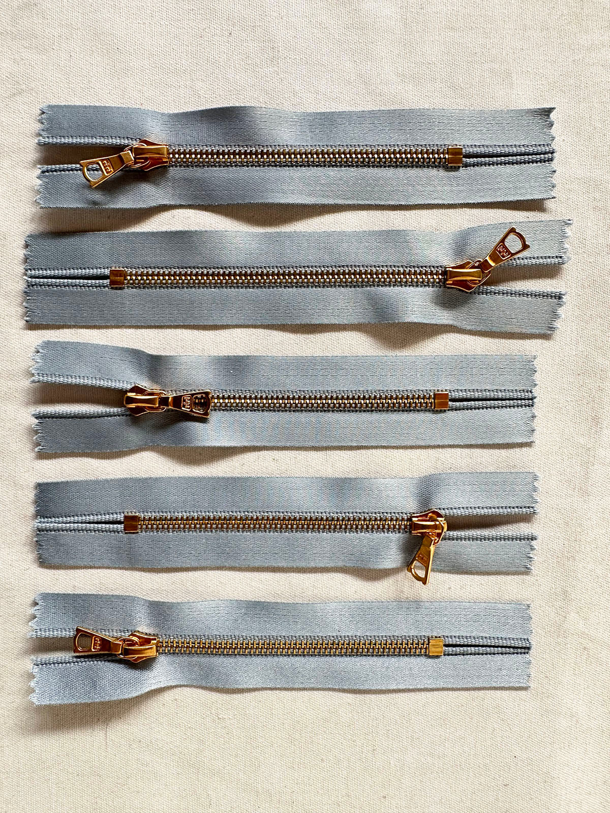 RiRi Gold On Light Blue Satin 3.5" Length - L'Etoffe Fabrics LLC