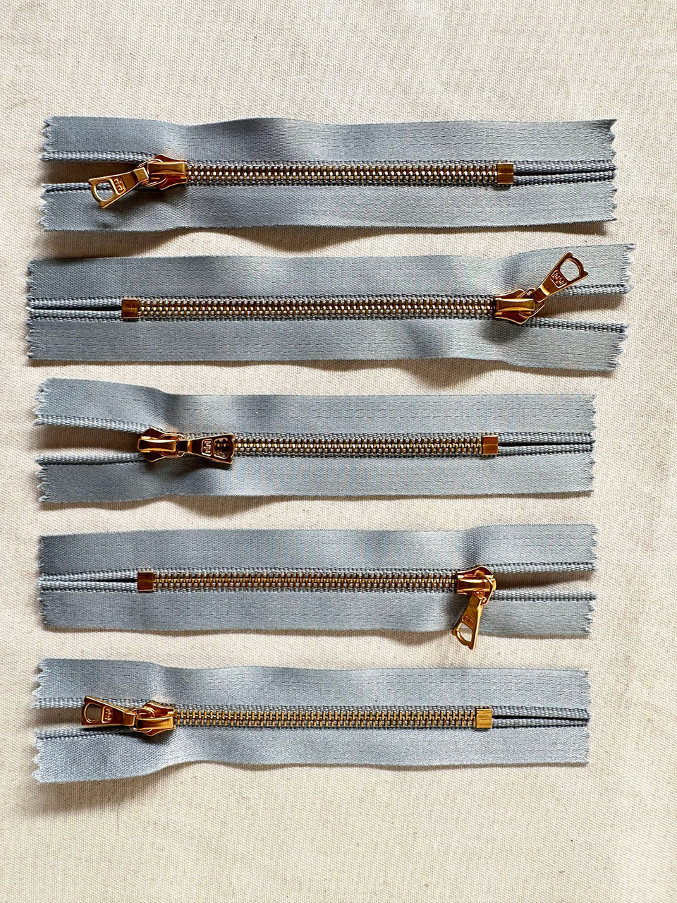 RiRi Gold On Light Blue Satin 3.5" Length - L'Etoffe Fabrics LLC