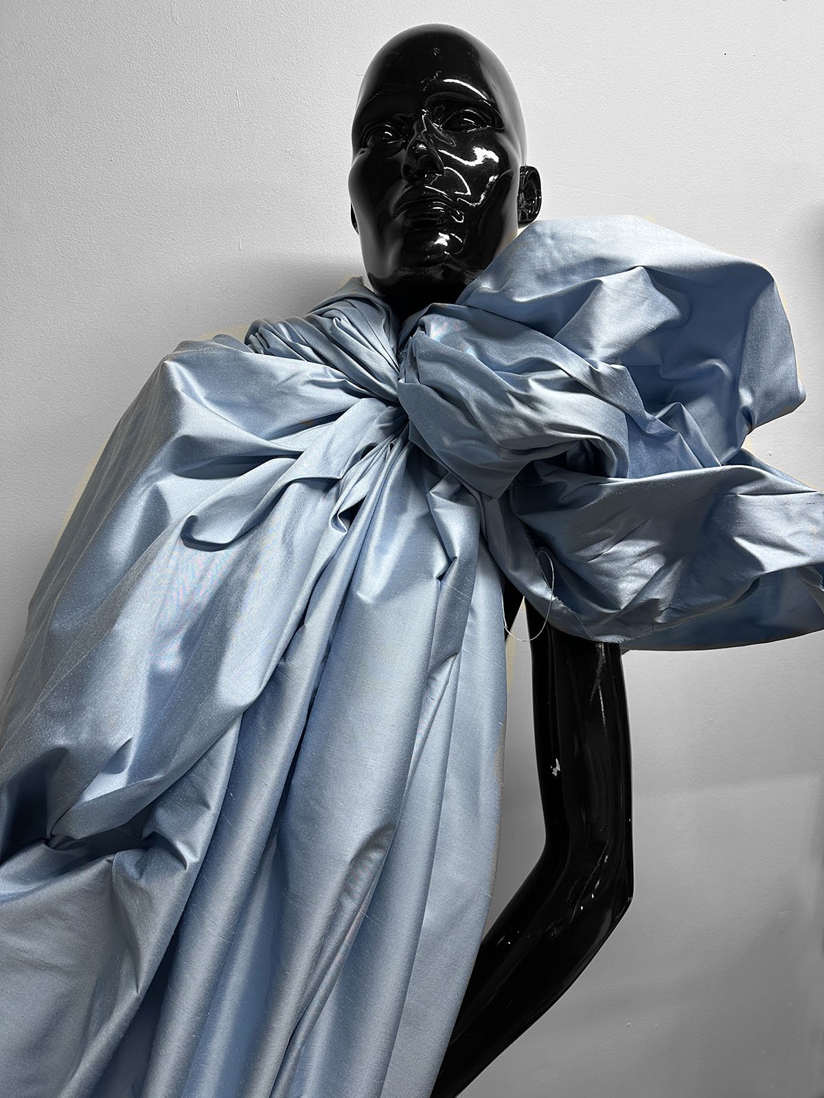 Robin's Egg Blue Silk Dupioni - L'Etoffe Fabrics LLC