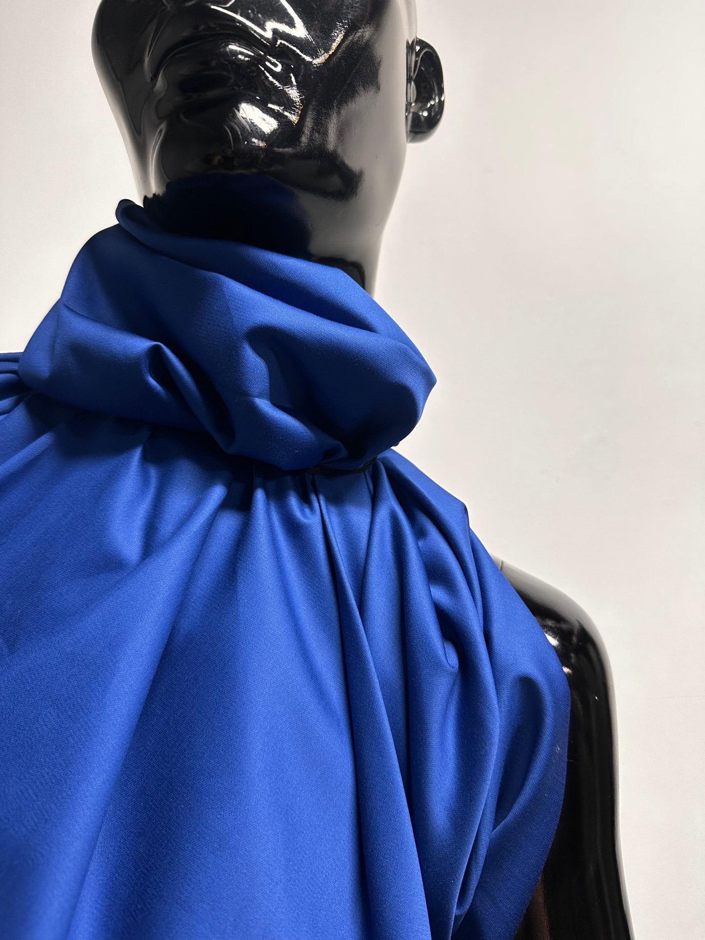 Royal Blue Sateen Stretch Fabric - L'Etoffe Fabrics LLC