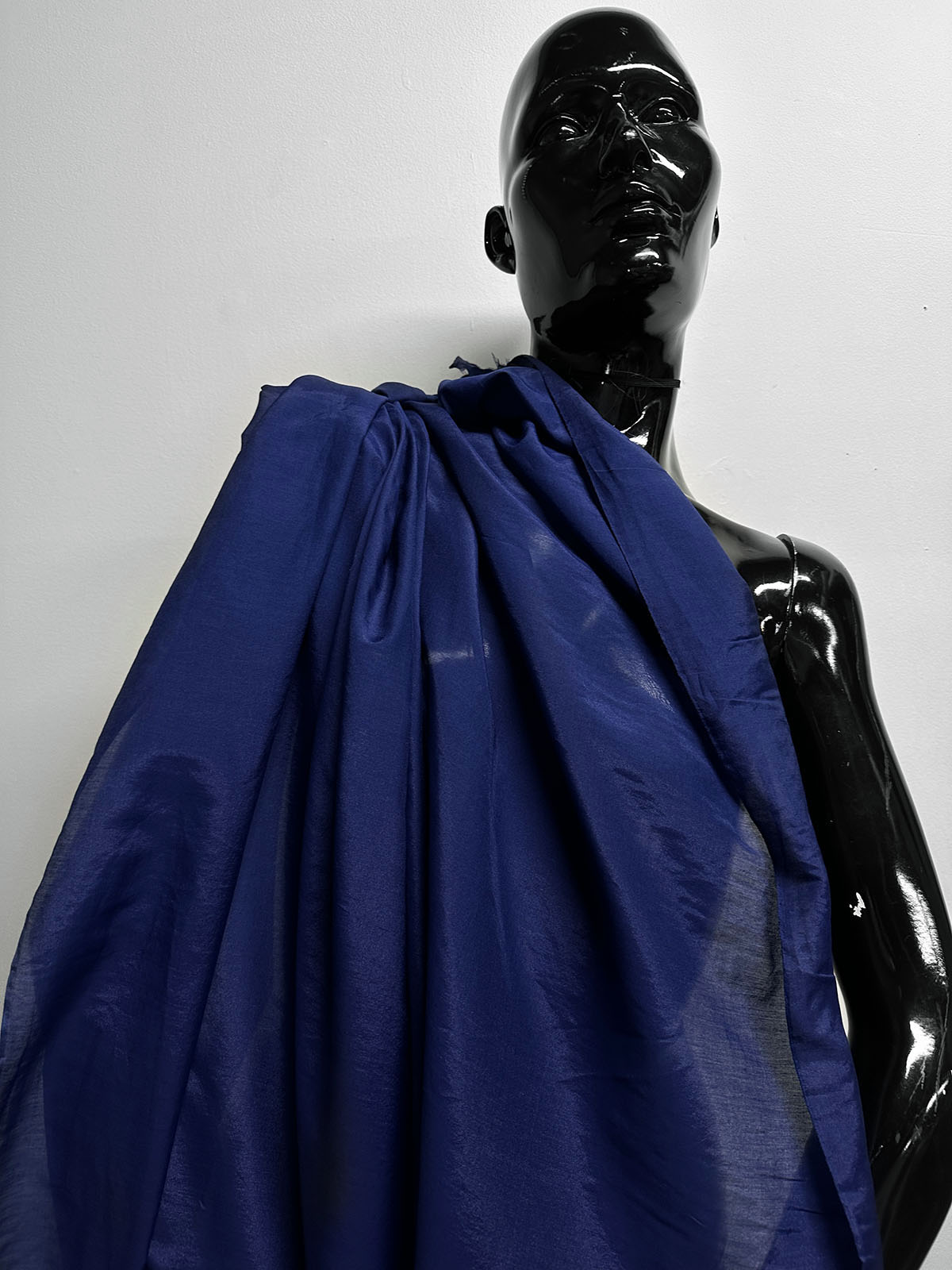 Royal Blue Silk Cotton Voile - L'Etoffe Fabrics LLC