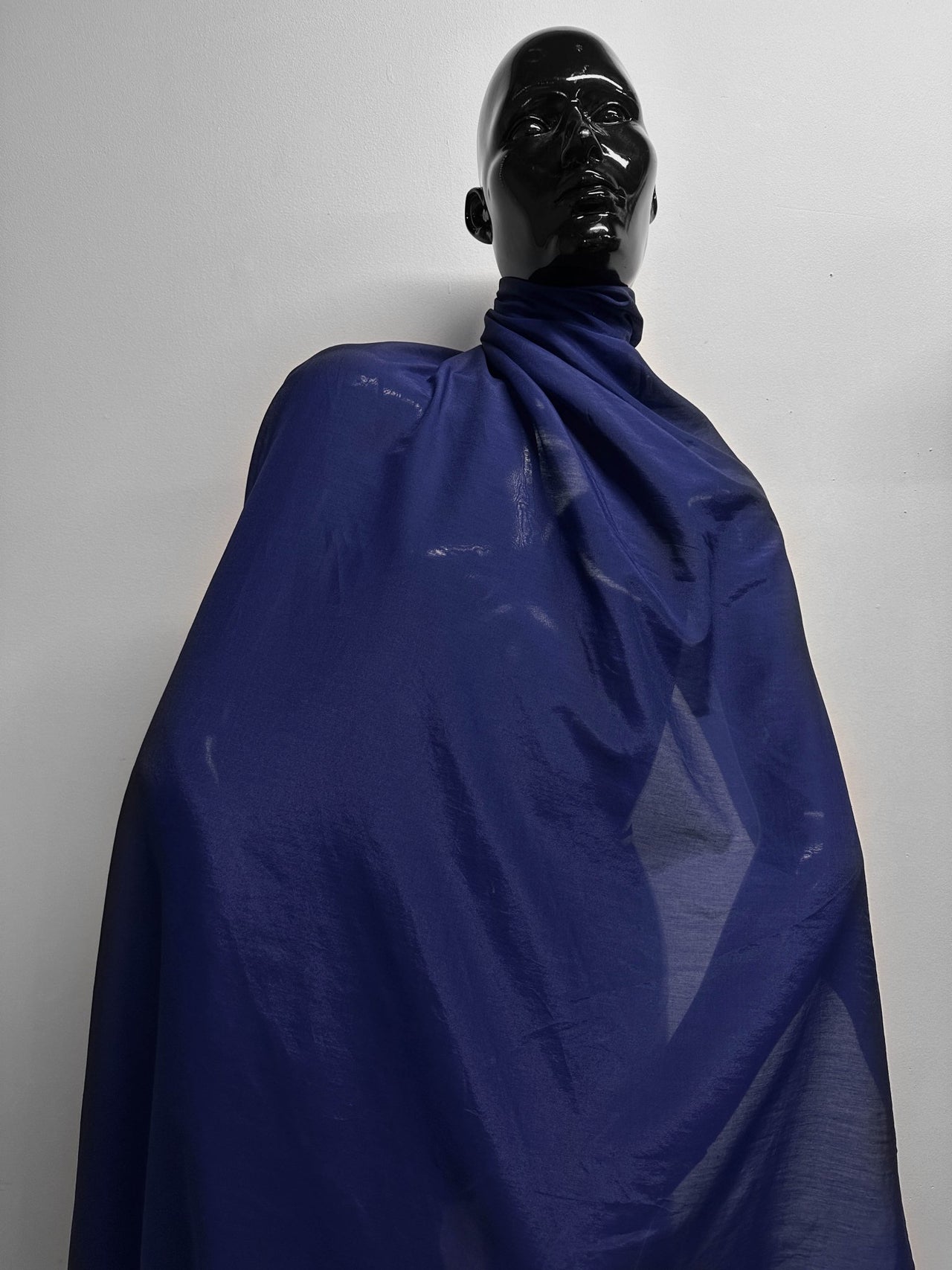 Royal Blue Silk Cotton Voile - L'Etoffe Fabrics LLC