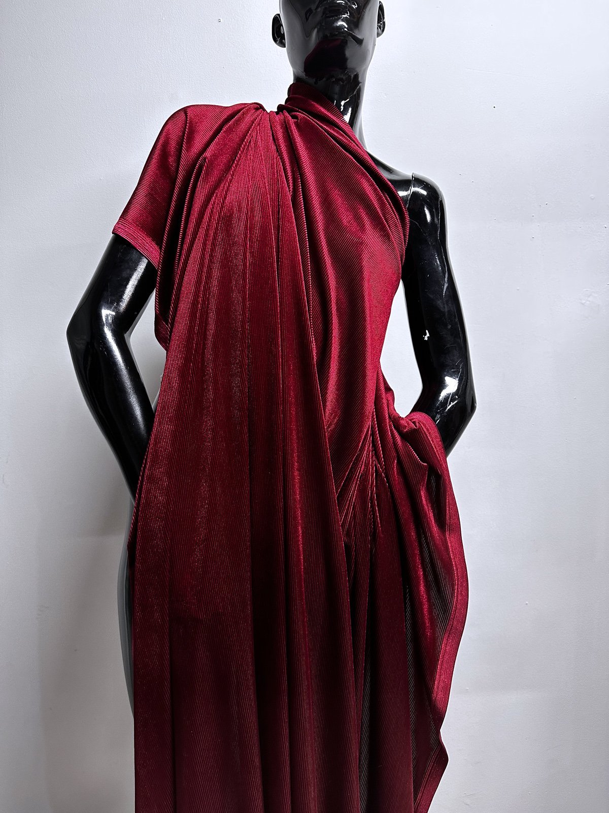 Ruby Cord Velvet Spandex - L'Etoffe Fabrics LLC