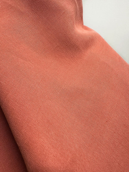 Salmon Sandwashed Silk Linen - L'Etoffe Fabrics LLC