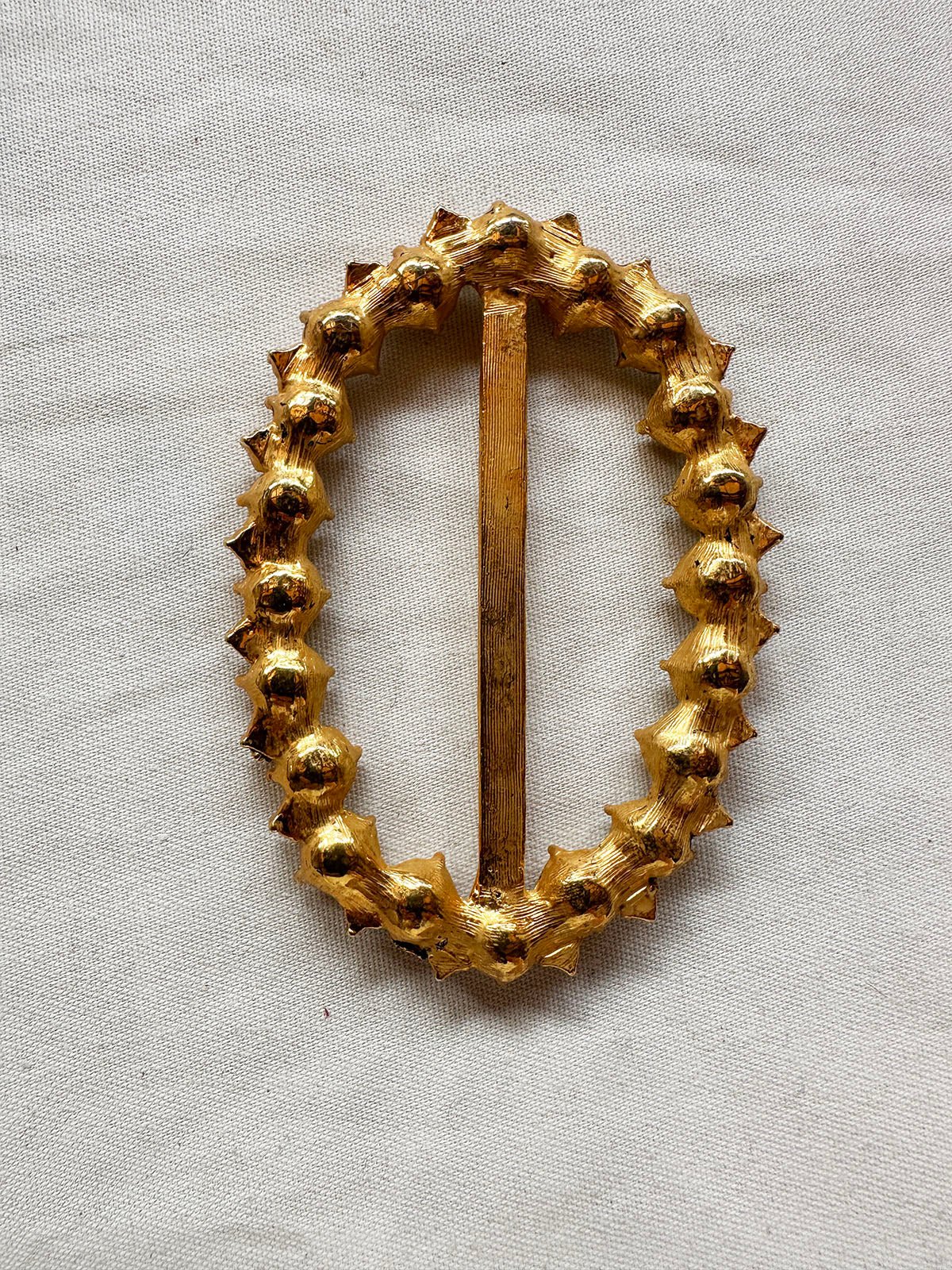 Sash Buckle Matte Gold and Rhinestone - L'Etoffe Fabrics LLC