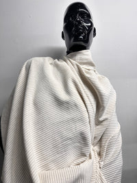 Seersucker Relaxed Snow Gray Cotton Wide Wale Corduroy - L'Etoffe Fabrics LLC