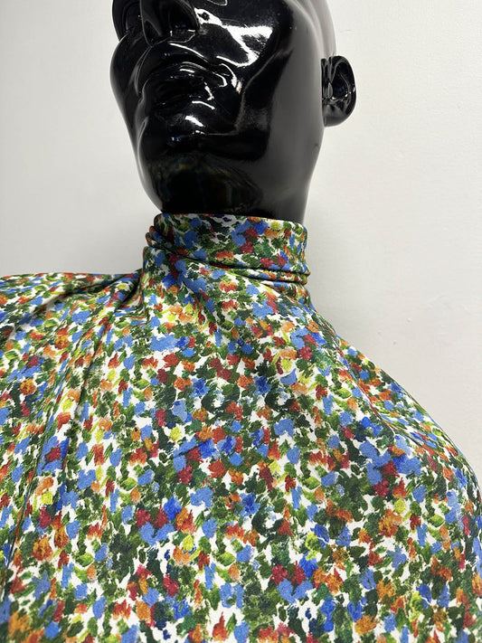 Seurat - ish Rayon Crepe Print - L'Etoffe Fabrics LLC