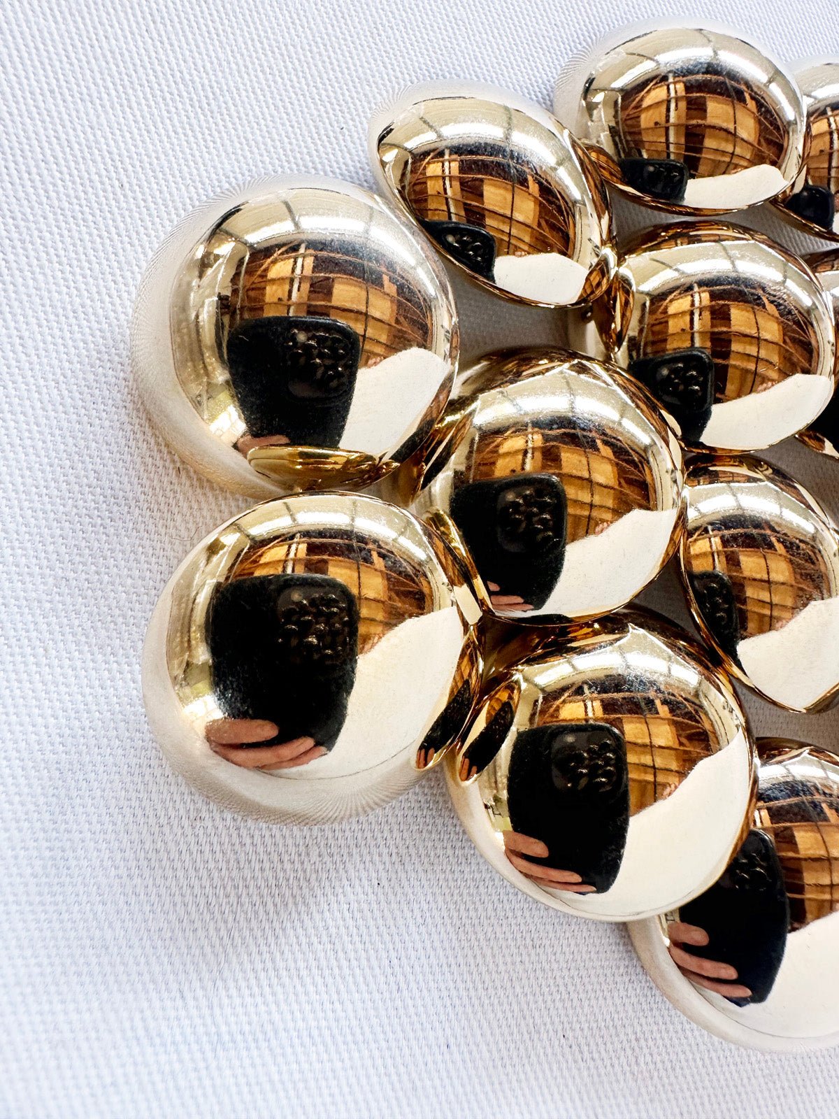 Shiny Gold Dome Designer Buttons - L'Etoffe Fabrics LLC