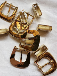 Shiny Gold Evening Belt Buckles - L'Etoffe Fabrics LLC