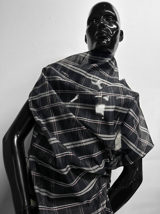 Silk Cotton Organdy Plaid - L'Etoffe Fabrics LLC