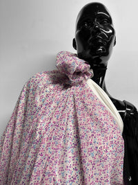 Silk Crepe Ditsy Purple Blue Floral - L'Etoffe Fabrics LLC