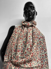Silk Crepe Eastern Crimson Floral - L'Etoffe Fabrics LLC