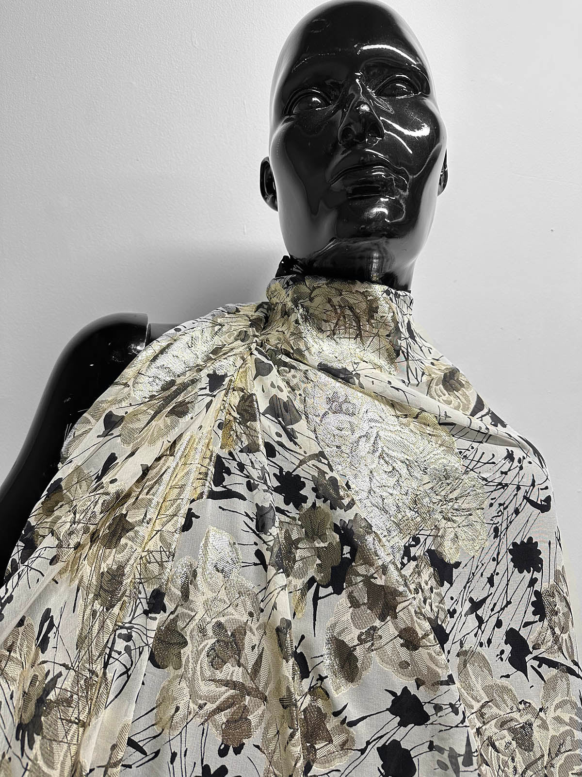 Silk Gold Jacquard Floral - L'Etoffe Fabrics LLC