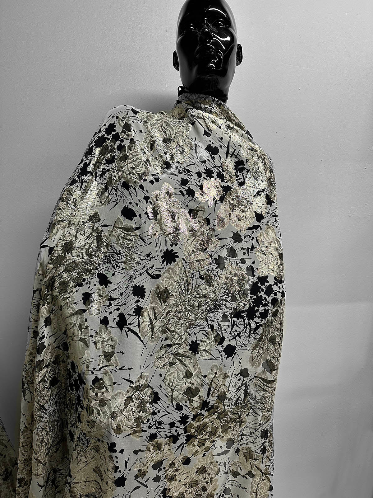 Silk Gold Jacquard Floral - L'Etoffe Fabrics LLC