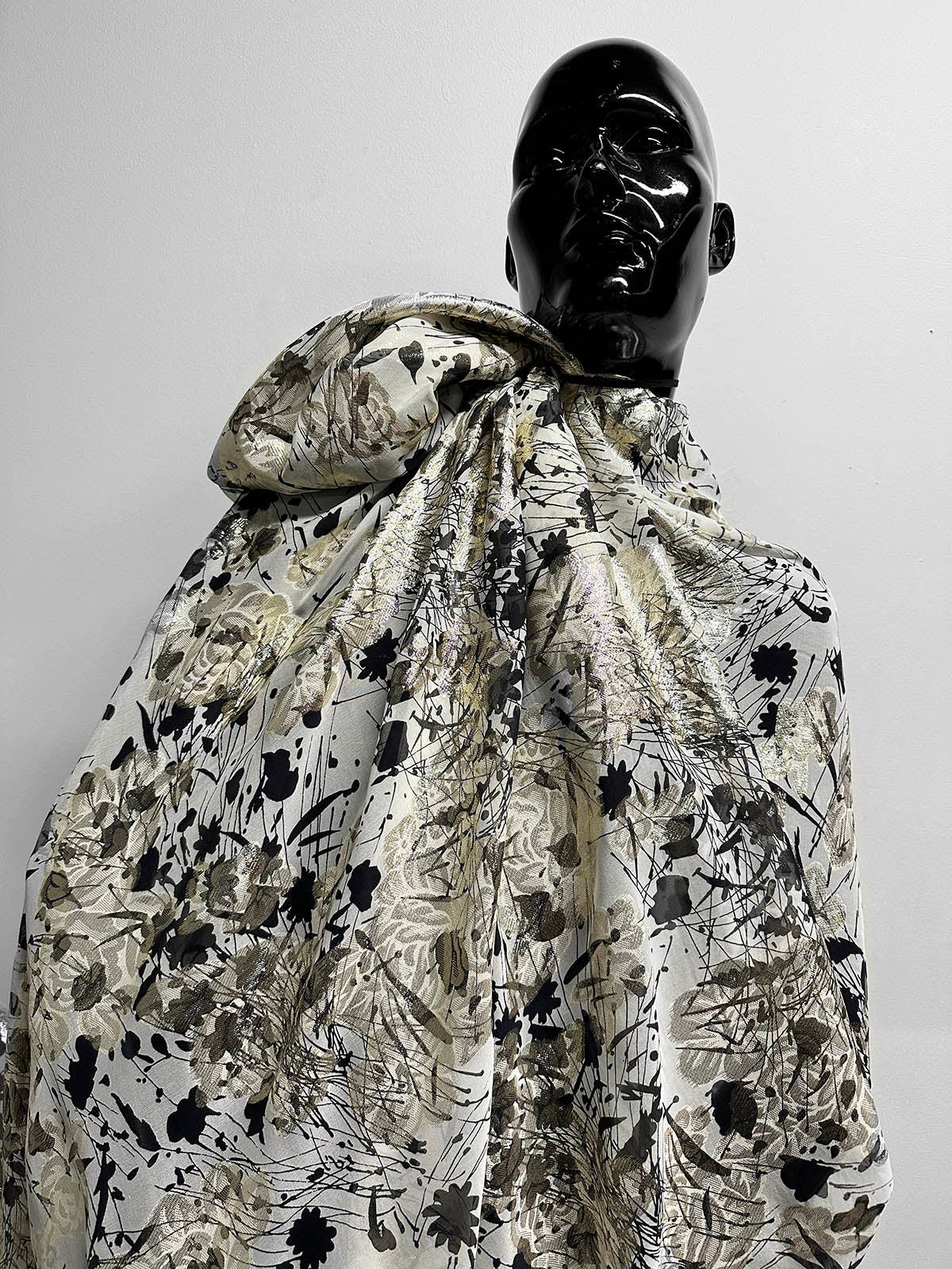 Silk Gold Jacquard Floral - L'Etoffe Fabrics LLC