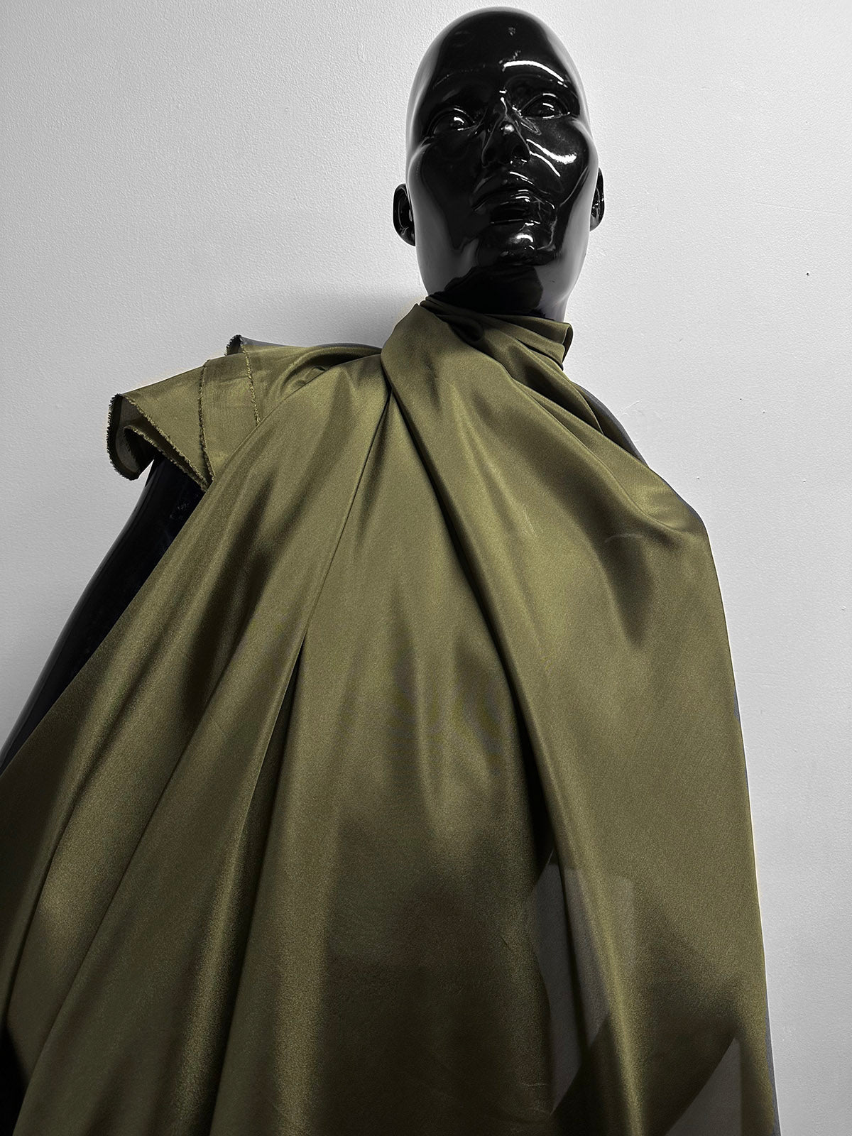 Silk Habotai Olive - L'Etoffe Fabrics LLC