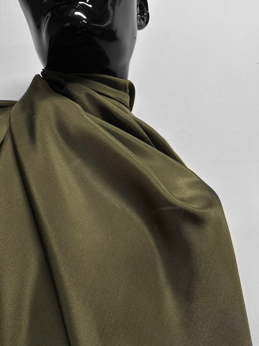 Silk Habotai Olive - L'Etoffe Fabrics LLC
