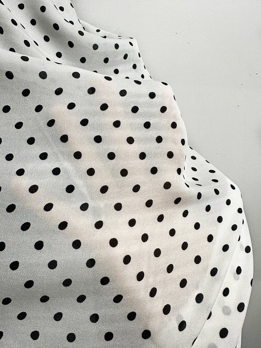 Silk Polka Dot Crepe Blouse Weight - L'Etoffe Fabrics LLC