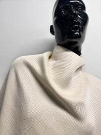 Silk Ramie Ribbed Ivory Amazing Blouse Weight - L'Etoffe Fabrics LLC