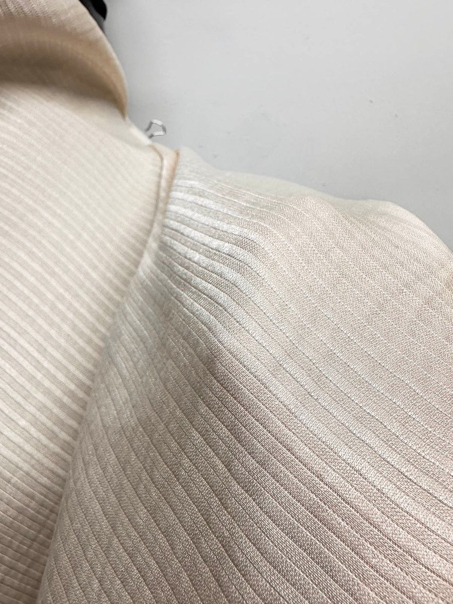 Silk Ramie Ribbed Ivory Amazing Blouse Weight - L'Etoffe Fabrics LLC
