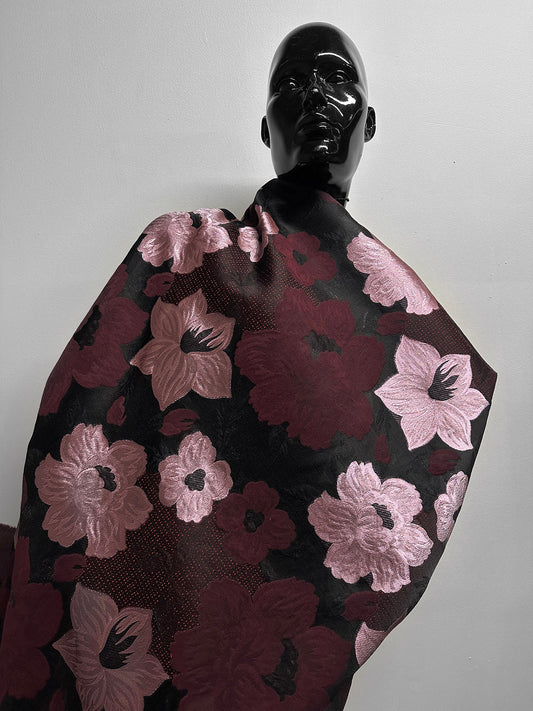 Silk Rose Meditation Light Jacquard Brocade - L'Etoffe Fabrics LLC