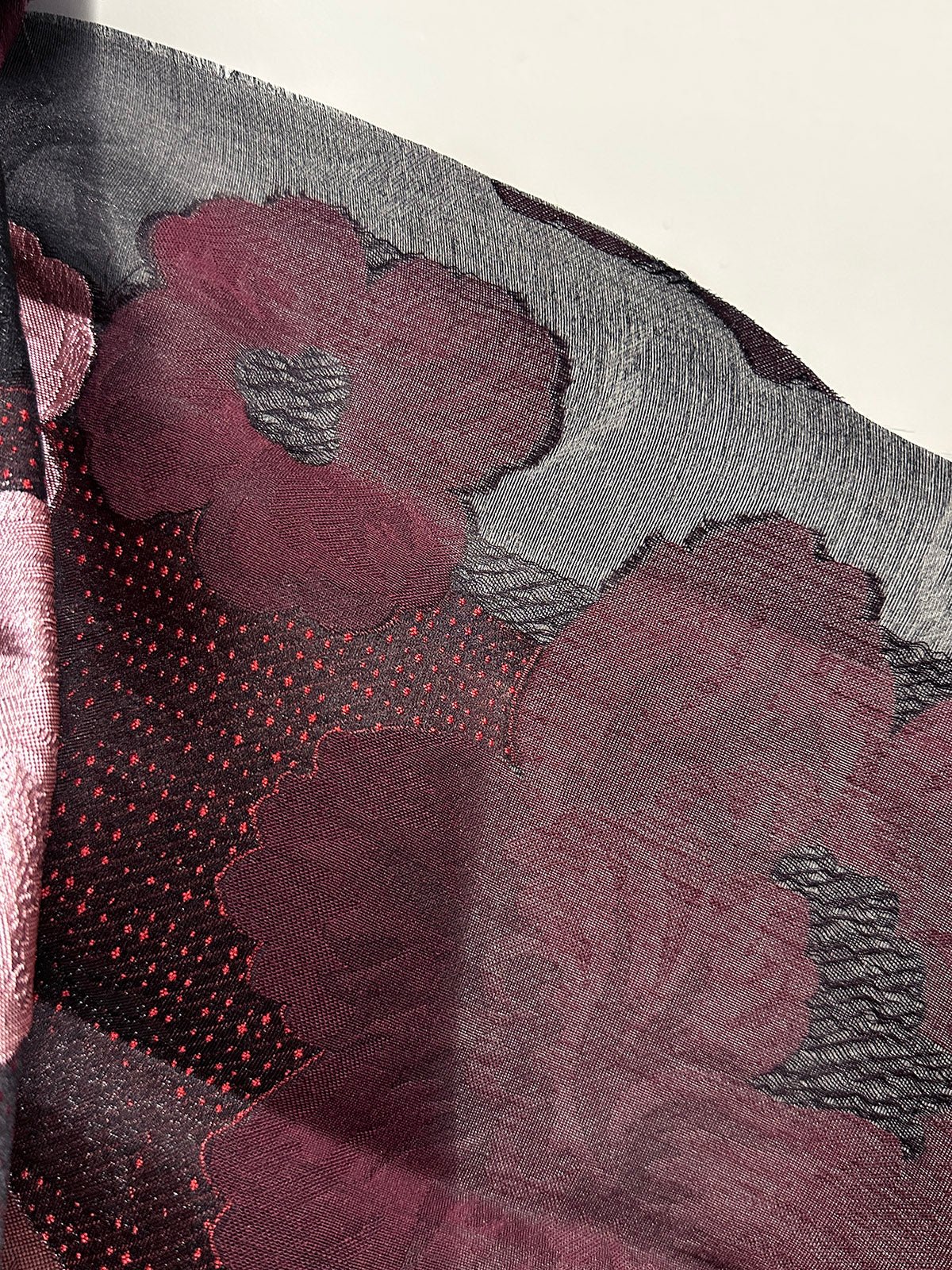 Silk Rose Meditation Light Jacquard Brocade - L'Etoffe Fabrics LLC