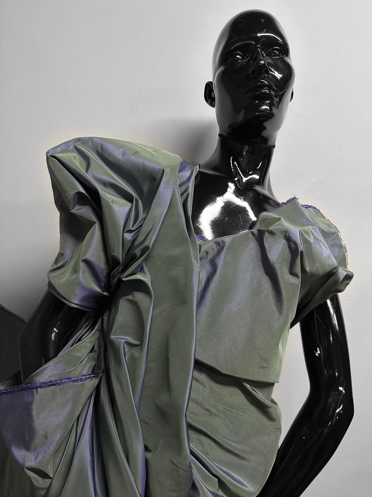 Silk Slubless Dupioni Sage Purple - L'Etoffe Fabrics LLC