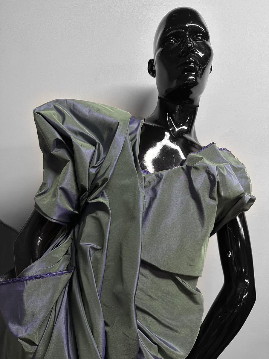 Silk Slubless Dupioni Sage Purple - L'Etoffe Fabrics LLC