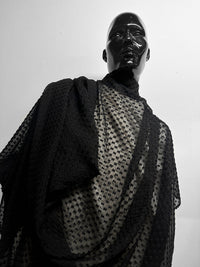Silk Swiss Dot Chiffon in Black - L'Etoffe Fabrics LLC