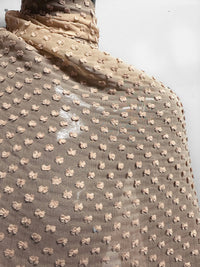 Silk Swiss Dot Dobby Georgette in Peach - L'Etoffe Fabrics LLC