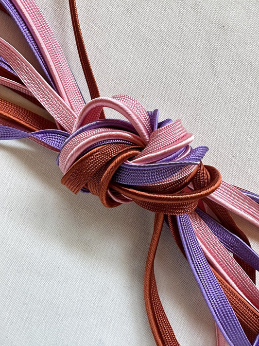 Silky Rayon Piping Pink, Lavender, Burnt Orange Made in Japan - L'Etoffe Fabrics LLC