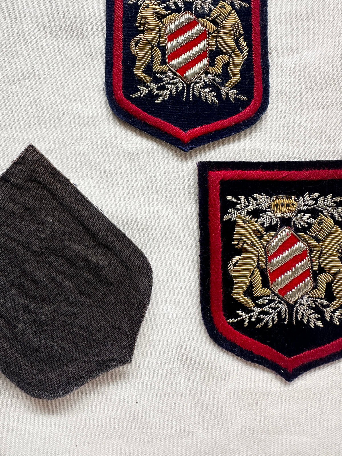 Silver and Goldwork Velveteen Patch - L'Etoffe Fabrics LLC