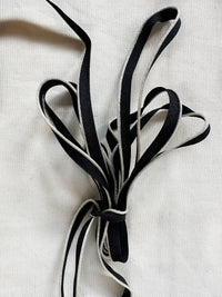 Silver Metallic with Black Piping - L'Etoffe Fabrics LLC