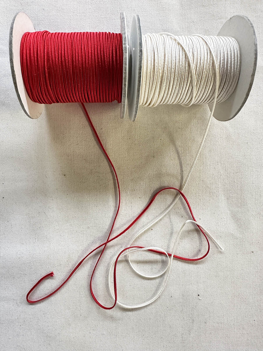 Small Silk Soutache Japan Ivory or Red - L'Etoffe Fabrics LLC