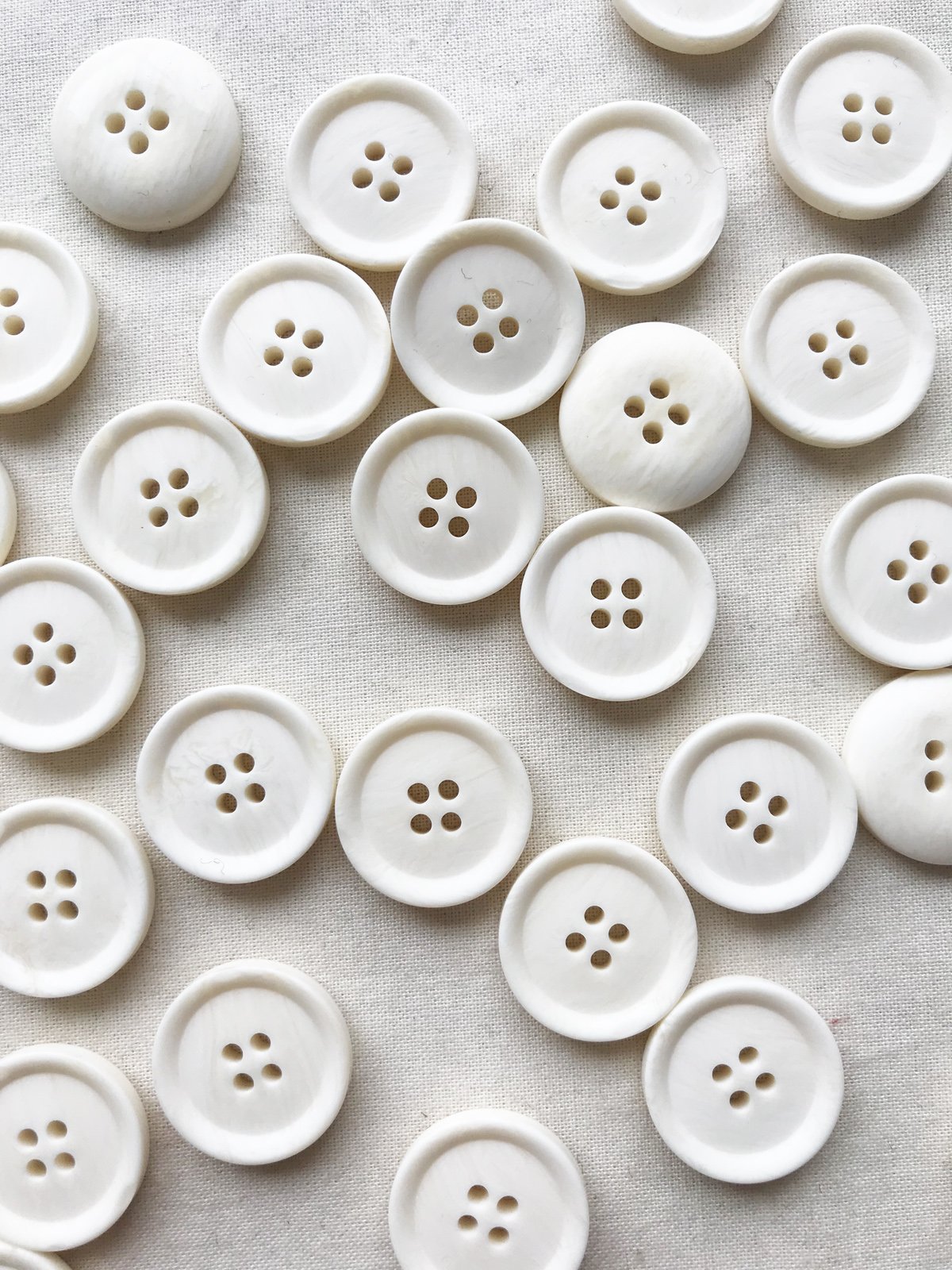 Smooth Matte Basic Ivory Button Per Dozen - L'Etoffe Fabrics LLC