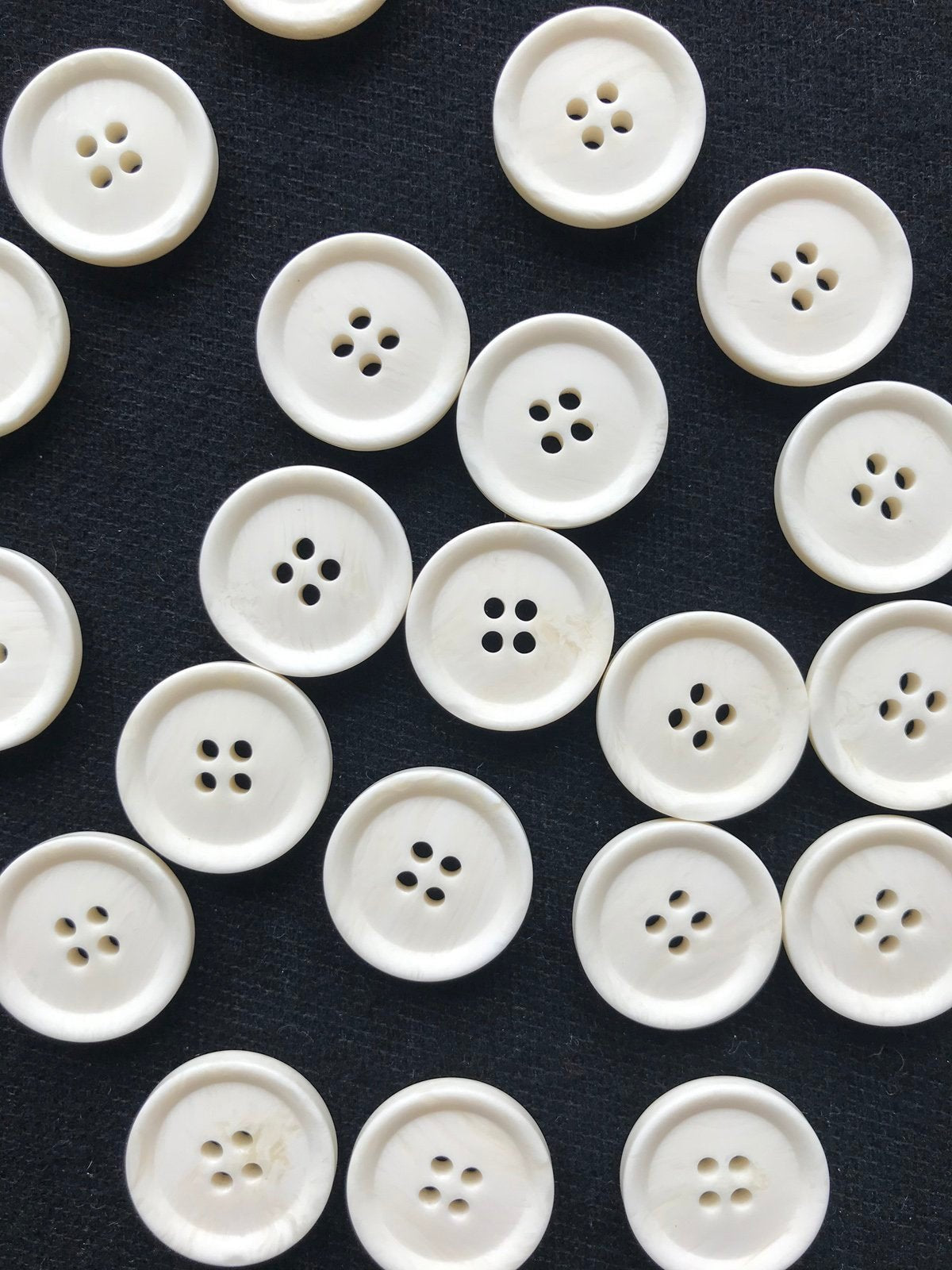 Smooth Matte Basic Ivory Button Per Dozen - L'Etoffe Fabrics LLC