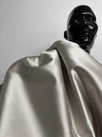 Stone Sateen Silk Wool Suiting - L'Etoffe Fabrics LLC
