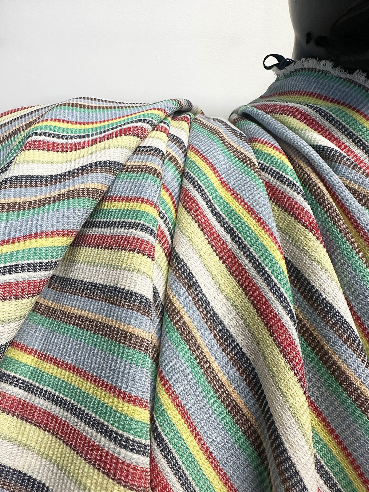 Striped Micro Waffle Weave Cotton - L'Etoffe Fabrics LLC