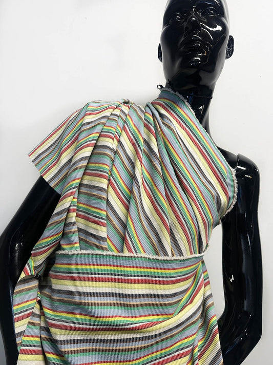 Striped Micro Waffle Weave Cotton - L'Etoffe Fabrics LLC