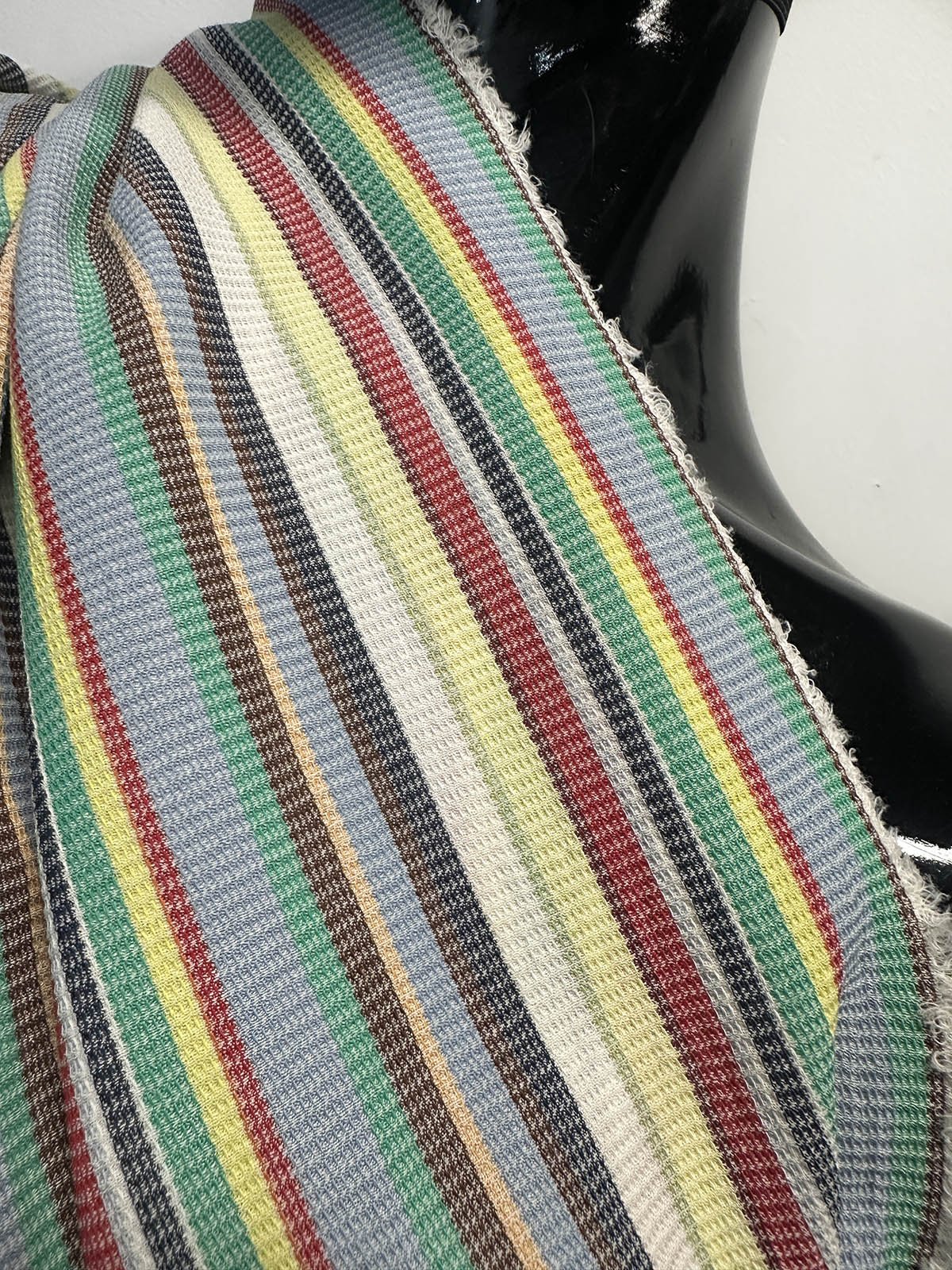 Striped Micro Waffle Weave Cotton - L'Etoffe Fabrics LLC