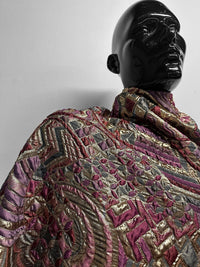 Sun Ra-ness Gold Quilted Jacquard - Plum - L'Etoffe Fabrics LLC