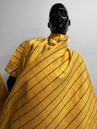 Surrealist Designer Yellow Linen Check Suiting - L'Etoffe Fabrics LLC