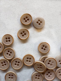 Tan Italian Shirt Buttons With Interest - L'Etoffe Fabrics LLC