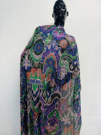 Tapestry Print Sequined Mesh - L'Etoffe Fabrics LLC