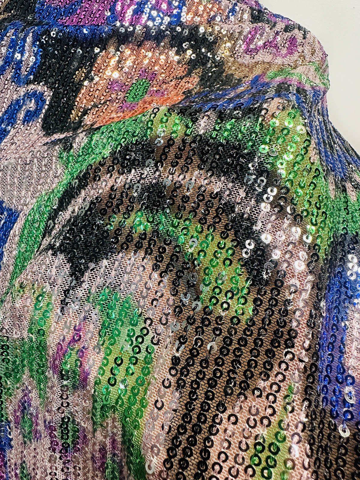 Tapestry Print Sequined Mesh - L'Etoffe Fabrics LLC