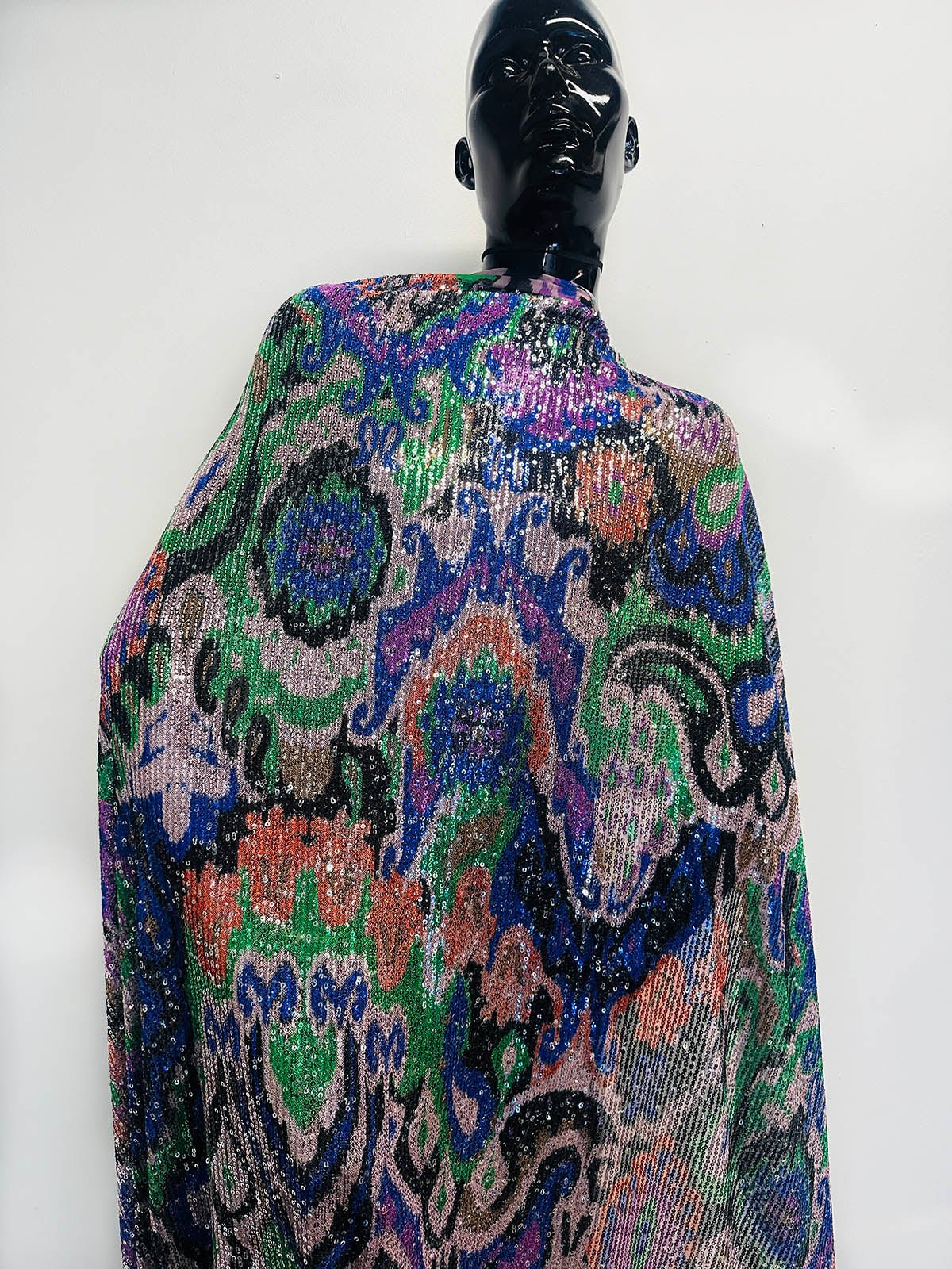 Tapestry Print Sequined Mesh - L'Etoffe Fabrics LLC