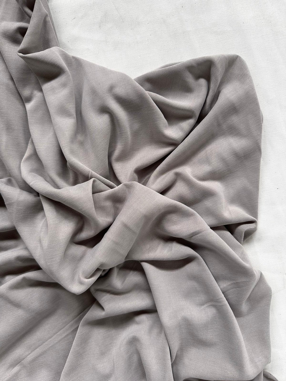 Tencel Stone Grey Sandwashed Jersey - L'Etoffe Fabrics LLC